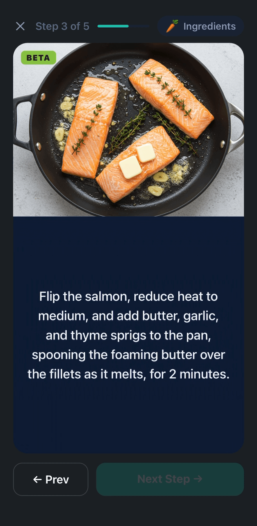 Ingredients are one tap away